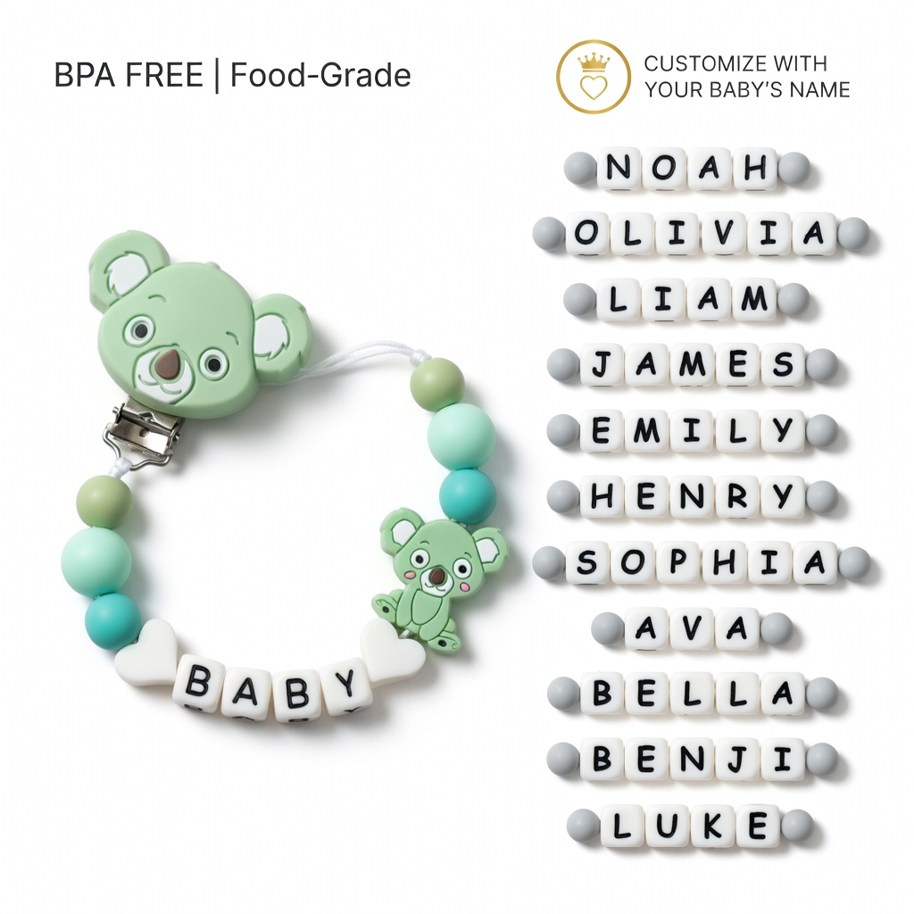 Baby Food Teether - Catenella Portaciuccio in Silicone Personalizzabile con