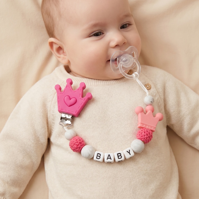 Baby Food Teether - Catenella Portaciuccio Personalizzata con Nome, Clip